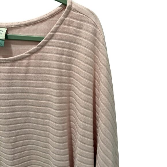 Saturday/Sunday anthropogie Pink Ribbed Long Sleeve Pullover Sweater sz large - Picture 4 of 6